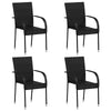 Jeff Outdoor Dining Chair with Steel Frame | Set of 4 | Black Rattan
