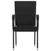 Jeff Outdoor Dining Chair with Steel Frame | Set of 4 | Black Rattan