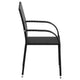 Jeff Outdoor Dining Chair with Steel Frame | Set of 4 | Black Rattan