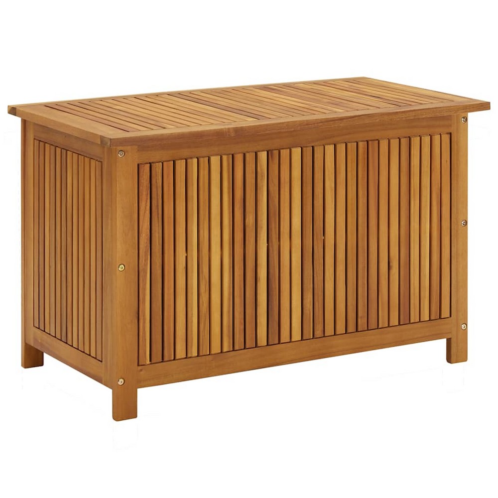 Warly Outdoor Storage Box | Slatted Design | Natural Oiled Acacia Wood 35"