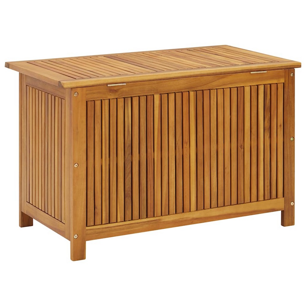 Warly Outdoor Storage Box | Slatted Design | Natural Oiled Acacia Wood 35"
