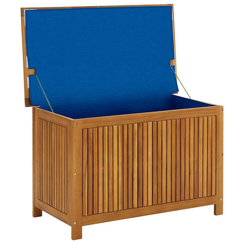 Warly Outdoor Storage Box | Slatted Design | Natural Oiled Acacia Wood 35"