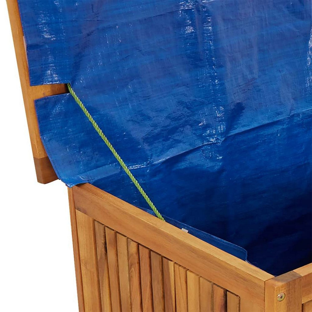 Warly Outdoor Storage Box | Slatted Design | Natural Oiled Acacia Wood 35"