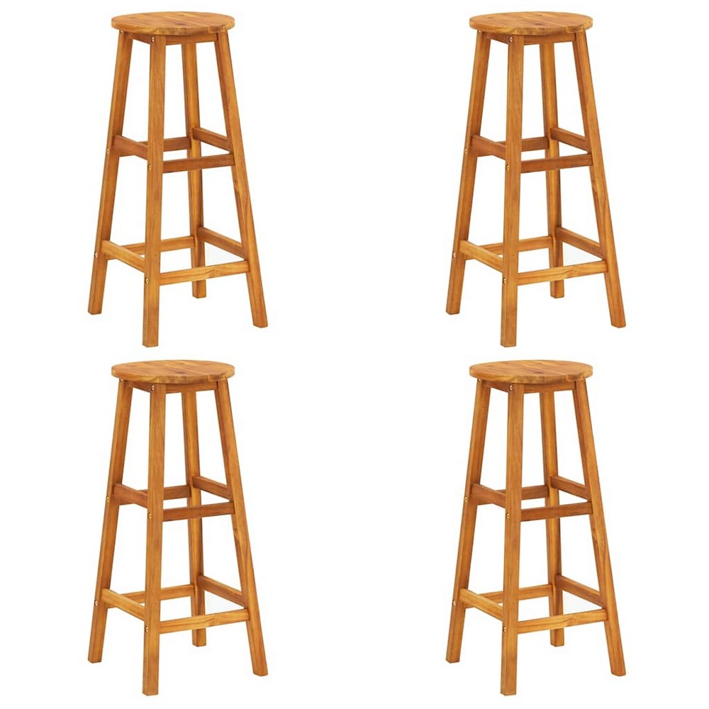 vidaXL Bar Stools 4 pcs Solid Acacia Wood
