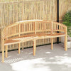 Joana Outdoor Garden Bench | Curved Banana Shape | Natural Teak Wood 79"