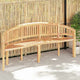 Joana Outdoor Garden Bench | Curved Banana Shape | Natural Teak Wood 79"