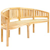 Joana Outdoor Garden Bench | Curved Banana Shape | Natural Teak Wood 79"