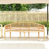 Joana Outdoor Garden Bench | Curved Banana Shape | Natural Teak Wood 79"
