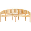 Joana Outdoor Garden Bench | Curved Banana Shape | Natural Teak Wood 79"