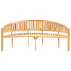 Joana Outdoor Garden Bench | Curved Banana Shape | Natural Teak Wood 79"