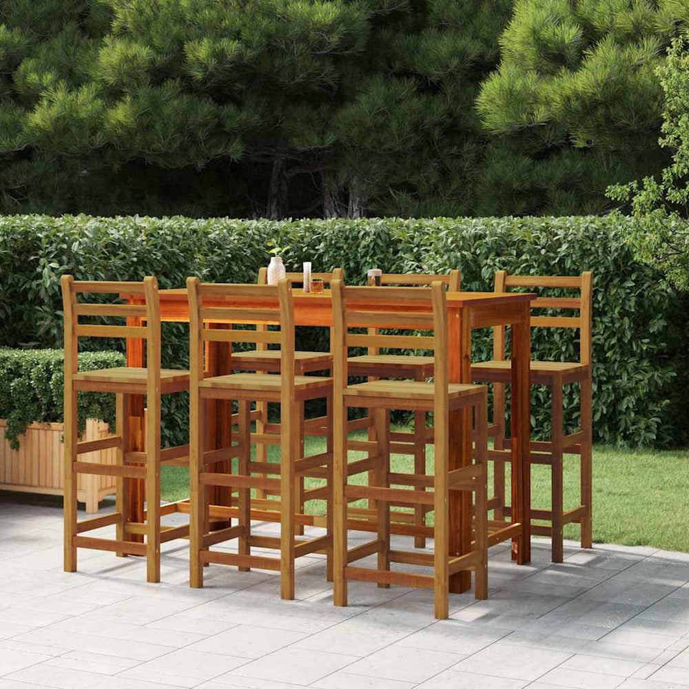 vidaXL Bar Stools 6 pcs Solid Wood Acacia