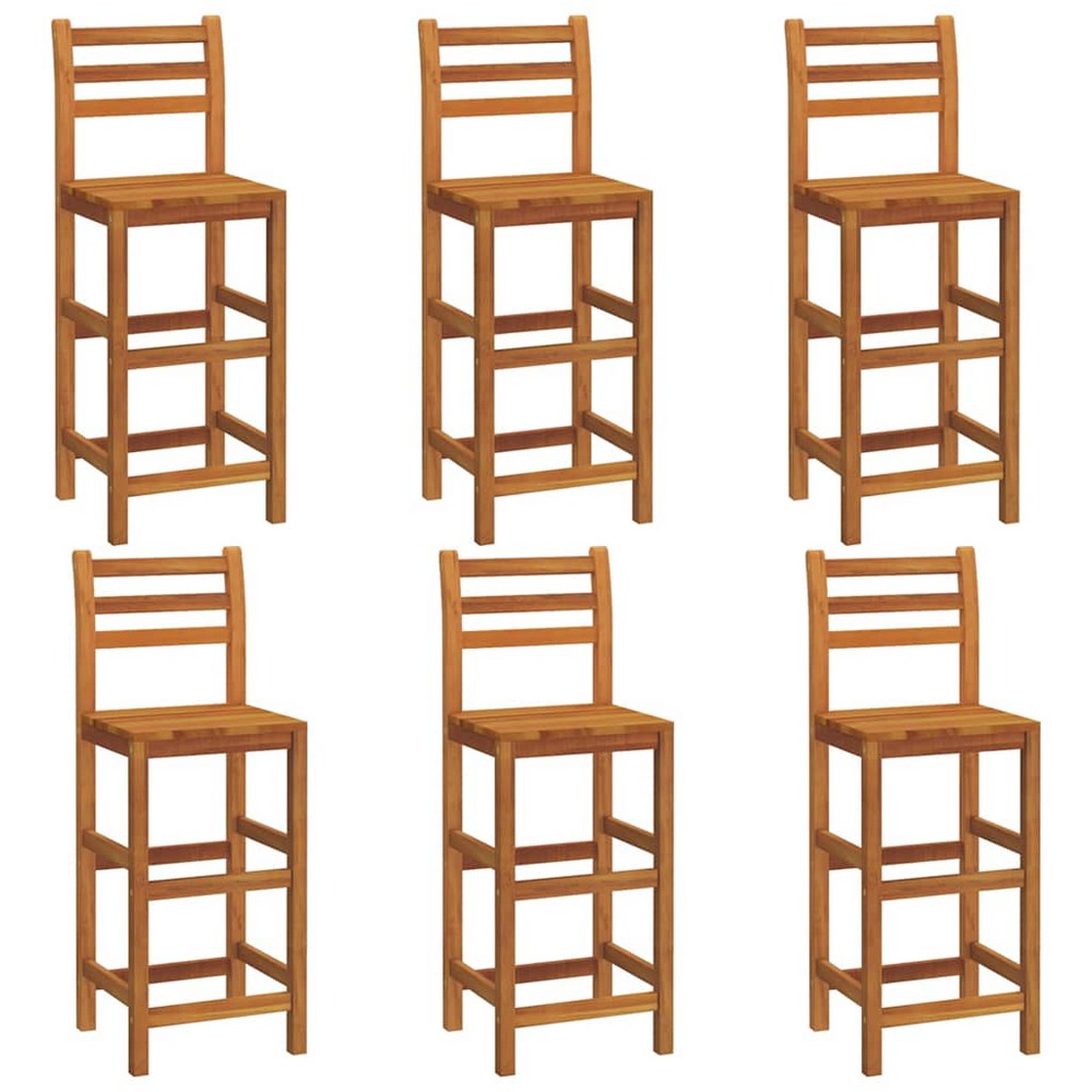 vidaXL Bar Stools 6 pcs Solid Wood Acacia