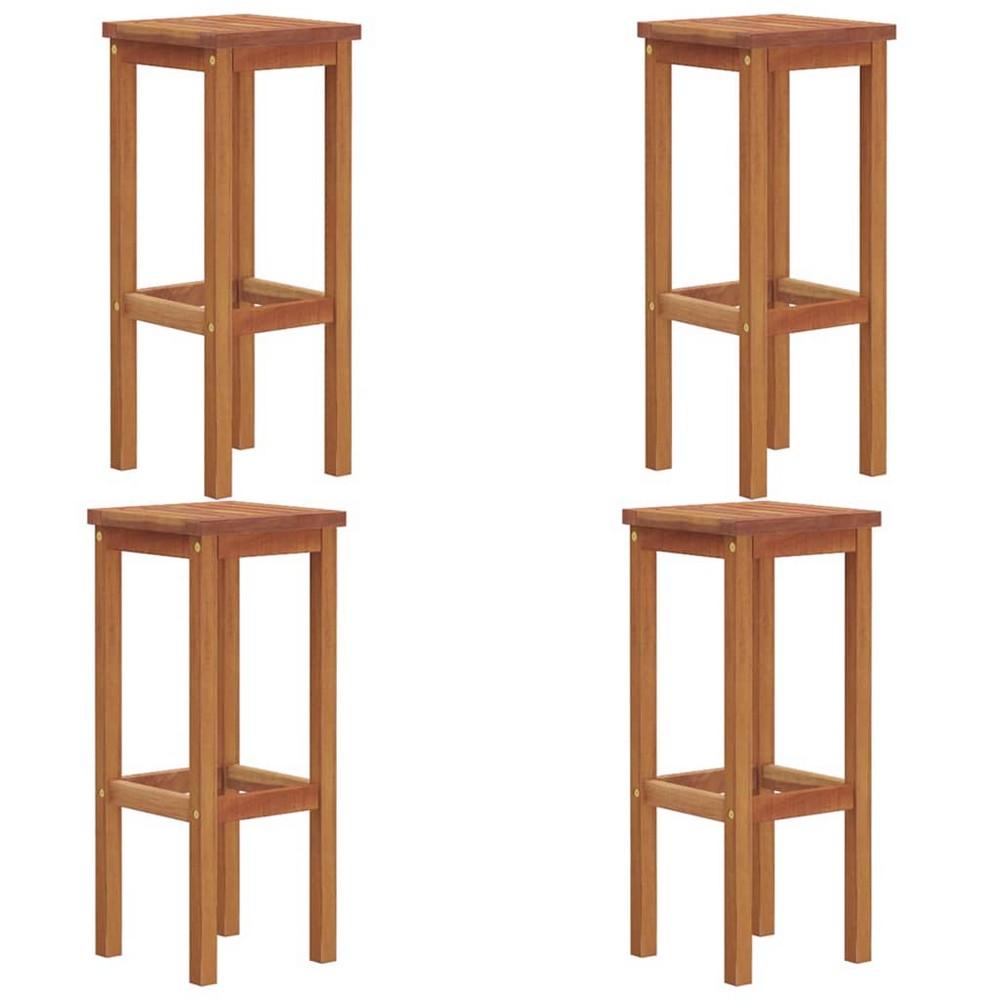 vidaXL Bar Stools 4 pcs Solid Wood Acacia