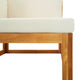 Dylan Outdoor Modular Corner Chair| Cream Fabric | Brown Acacia Wood 28"