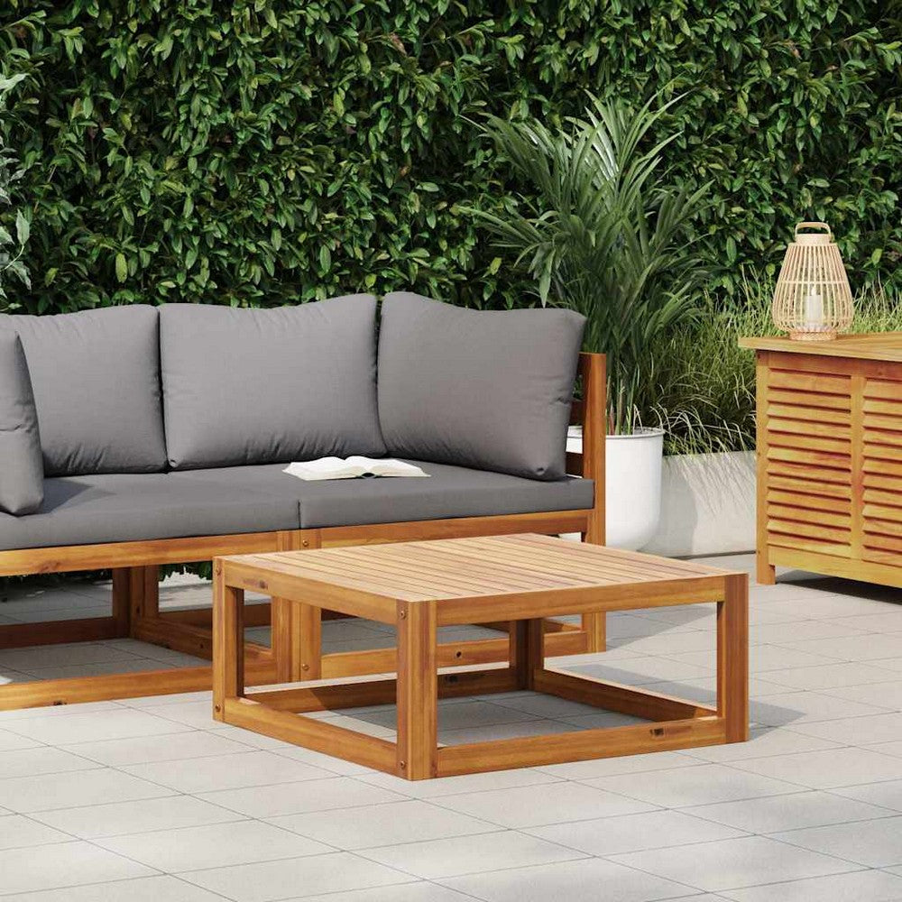 vidaXL Coffee Table 26.7"x26.7"x11.4" Solid Acacia Wood