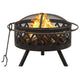 vidaXL Rustic Fire Pit with Poker 29.9" XXL Steel