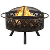 vidaXL Rustic Fire Pit with Poker 29.9" XXL Steel