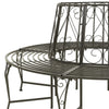 Vinie Outdoor Round Tree Bench with Slatted Seat Design | Gray Steel 63"