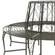 Vinie Outdoor Round Tree Bench with Slatted Seat Design | Gray Steel 63"