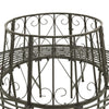 Vinie Outdoor Round Tree Bench with Slatted Seat Design | Gray Steel 63"