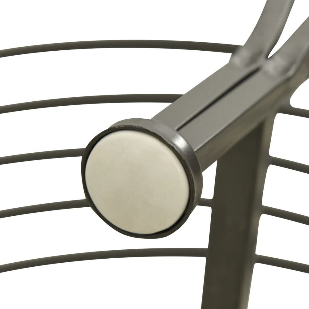 Vinie Outdoor Round Tree Bench with Slatted Seat Design | Gray Steel 63"