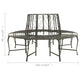 Vinie Outdoor Round Tree Bench with Slatted Seat Design | Gray Steel 63"