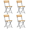 vidaXL Folding Bistro Chair 4 pcs Solid Acacia Wood