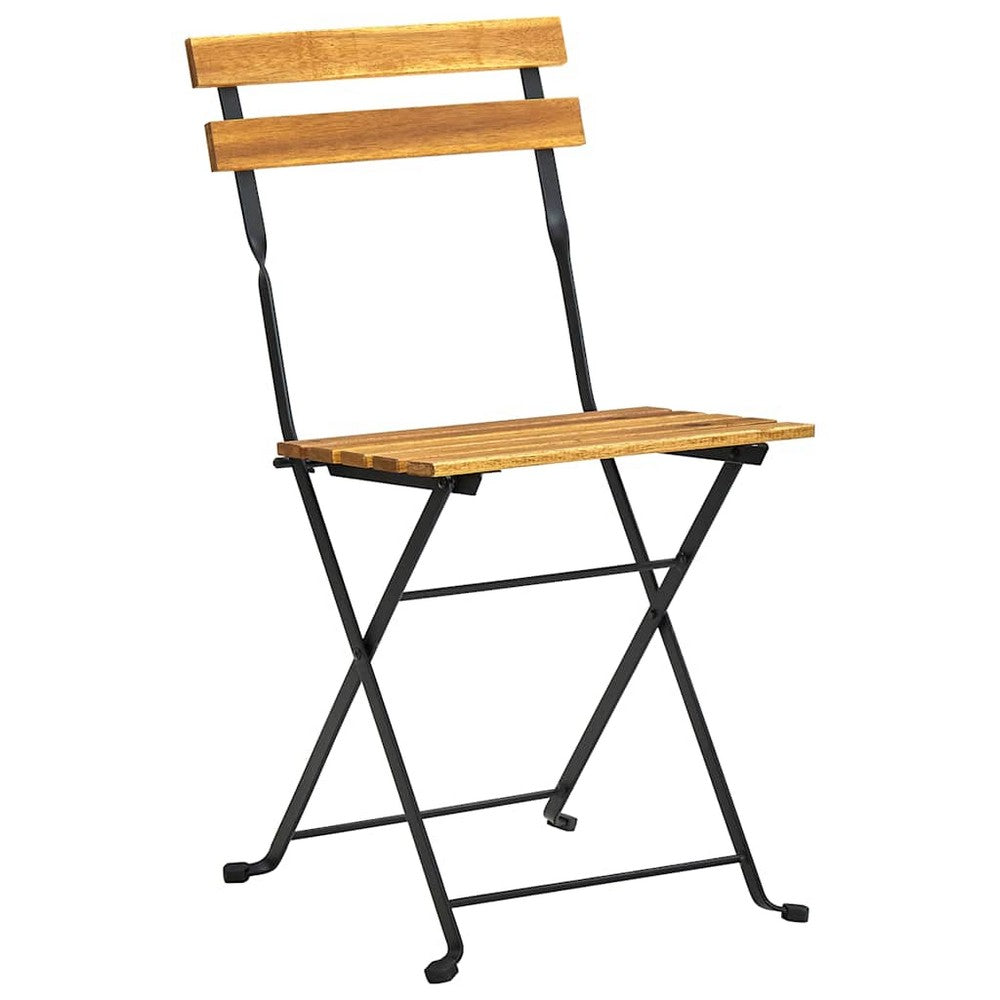 vidaXL Folding Bistro Chair 4 pcs Solid Acacia Wood