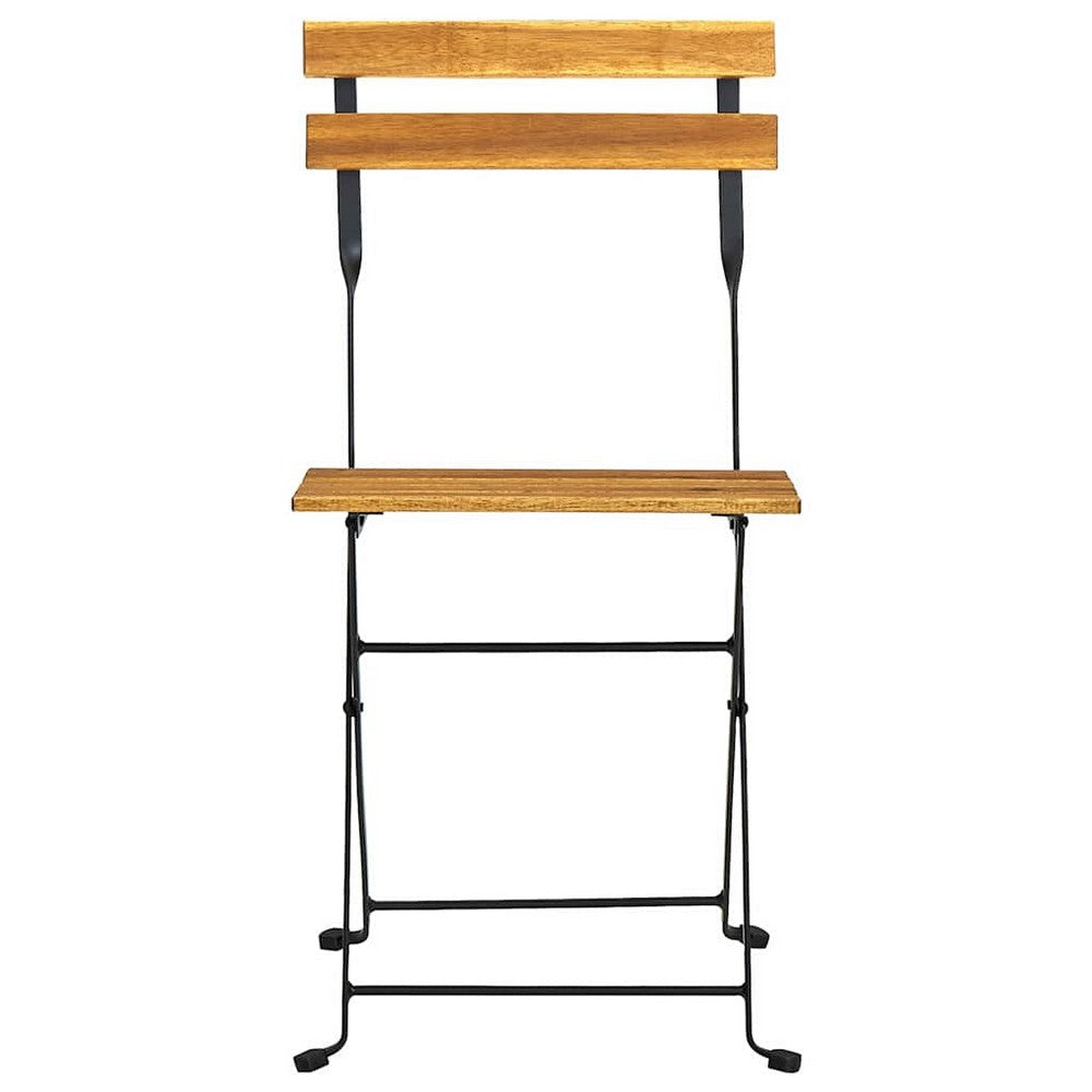 vidaXL Folding Bistro Chair 4 pcs Solid Acacia Wood