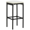 vidaXL Bar Stools with Cushions 2 pcs Black Poly Rattan