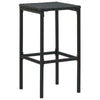 vidaXL Bar Stools with Cushions 2 pcs Black Poly Rattan