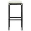 vidaXL Bar Stools with Cushions 2 pcs Black Poly Rattan