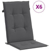 Amber Outdoor High Back Chair Cushions | Set of 6 | Anthracite Gray Polyester