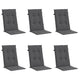 Amber Outdoor High Back Chair Cushions | Set of 6 | Anthracite Gray Polyester