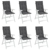 Amber Outdoor High Back Chair Cushions | Set of 6 | Anthracite Gray Polyester