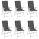 Amber Outdoor High Back Chair Cushions | Set of 6 | Anthracite Gray Polyester