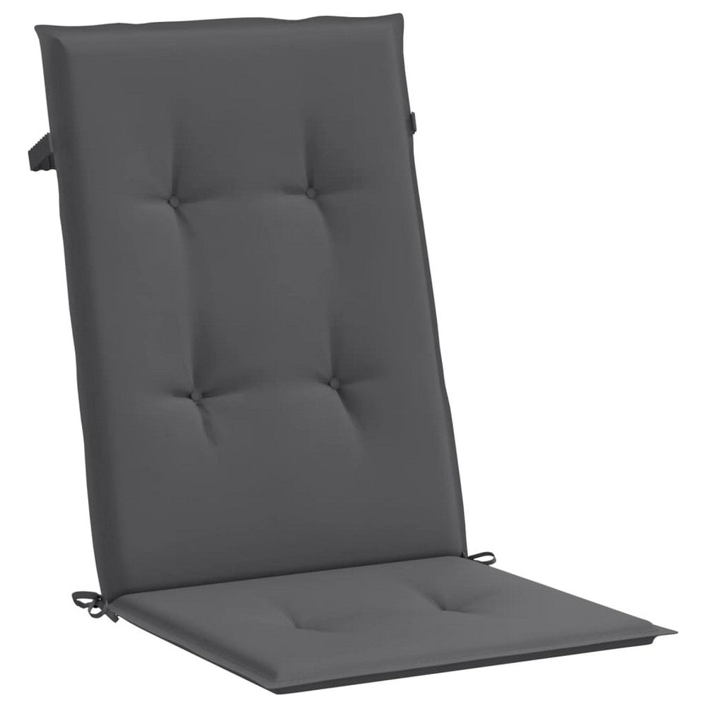 Amber Outdoor High Back Chair Cushions | Set of 6 | Anthracite Gray Polyester
