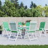 Amber Outdoor high back Chair Cushions | Set of 6 | Green Polyester