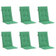 Amber Outdoor high back Chair Cushions | Set of 6 | Green Polyester