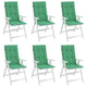 Amber Outdoor high back Chair Cushions | Set of 6 | Green Polyester