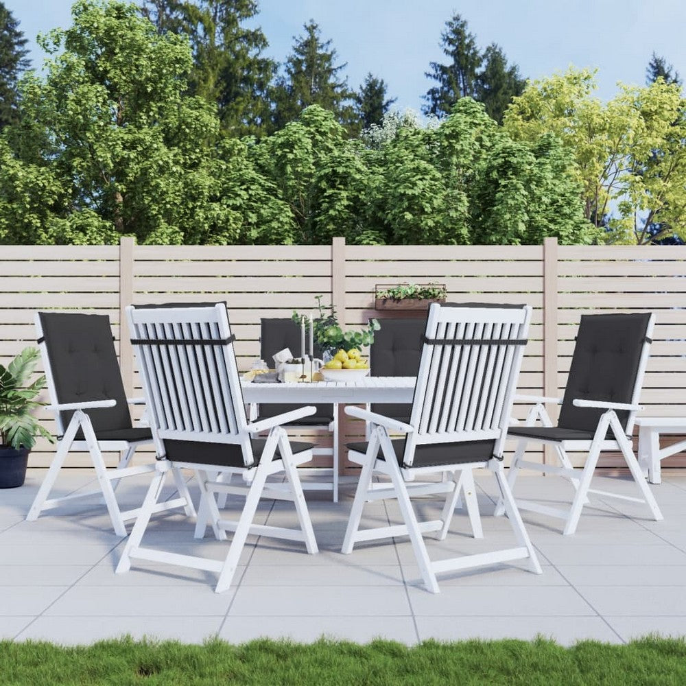 Amber Outdoor high back Chair Cushions | Set of 6 | Black Polyester