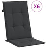 Amber Outdoor high back Chair Cushions | Set of 6 | Black Polyester