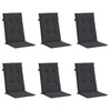 Amber Outdoor high back Chair Cushions | Set of 6 | Black Polyester