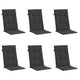 Amber Outdoor high back Chair Cushions | Set of 6 | Black Polyester