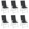 Amber Outdoor high back Chair Cushions | Set of 6 | Black Polyester