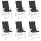 Amber Outdoor high back Chair Cushions | Set of 6 | Black Polyester