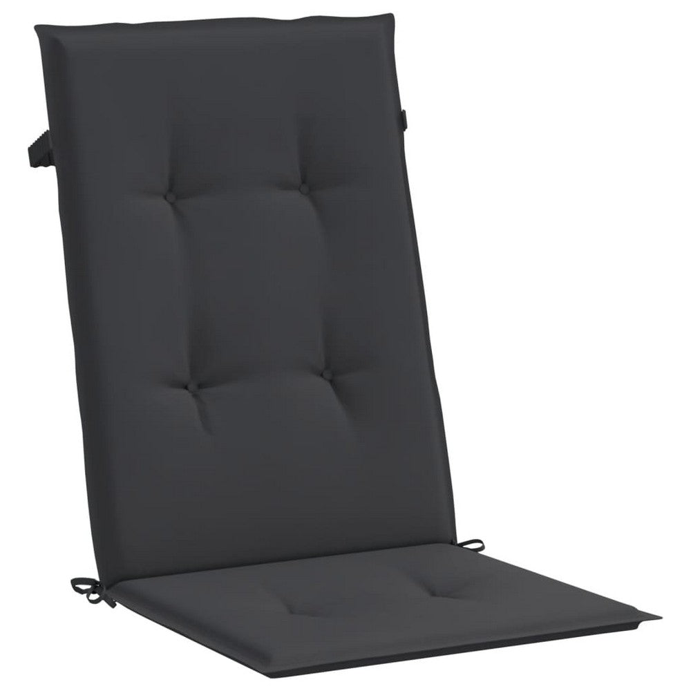 Amber Outdoor high back Chair Cushions | Set of 6 | Black Polyester