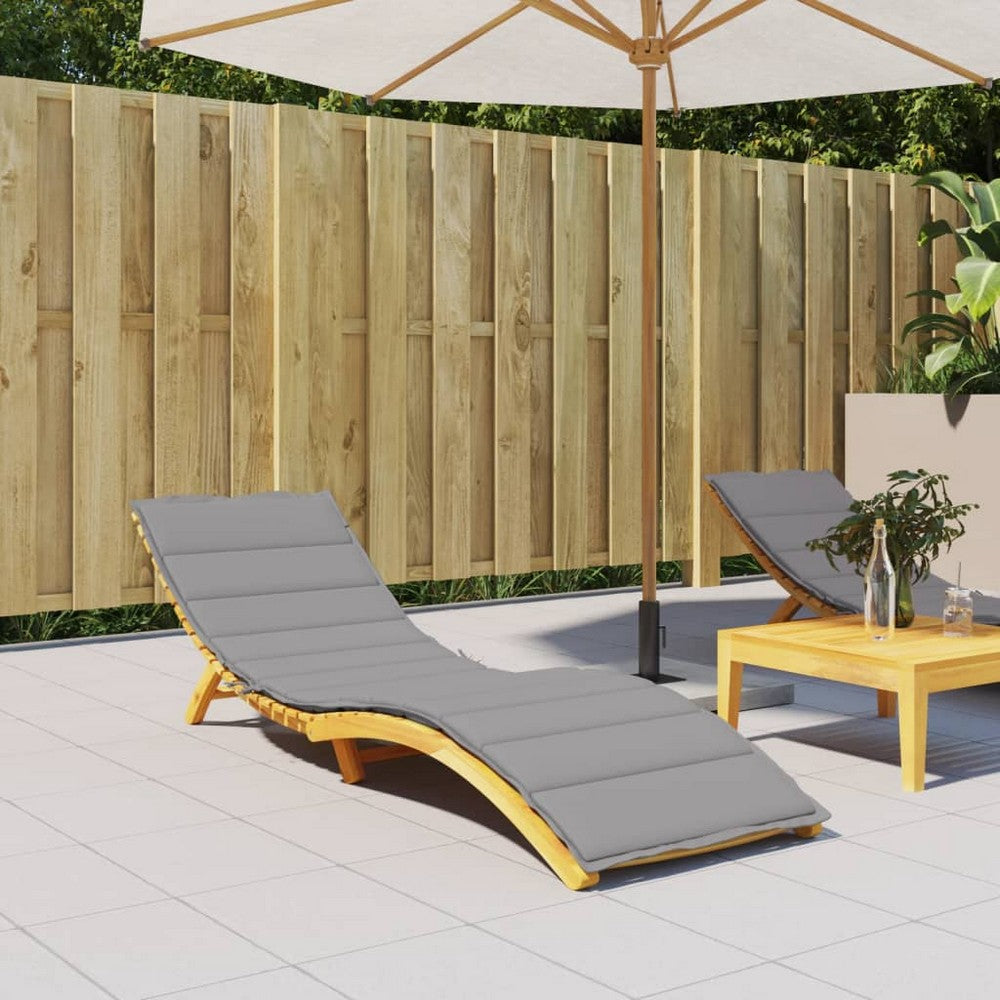 Sally Outdoor Sun-Lounger Cushion | Non-Slip Design | Gray Oxford Fabric