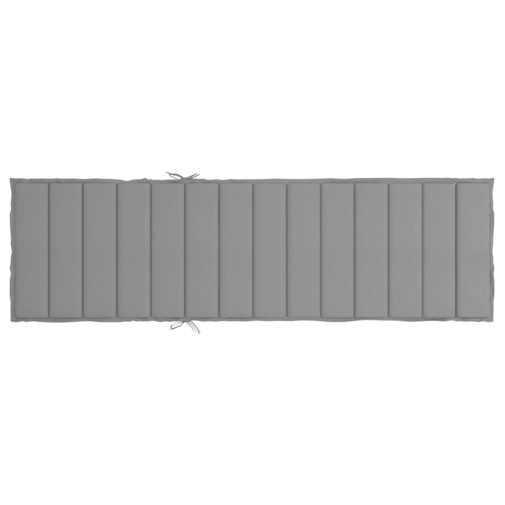 Sally Outdoor Sun-Lounger Cushion | Non-Slip Design | Gray Oxford Fabric