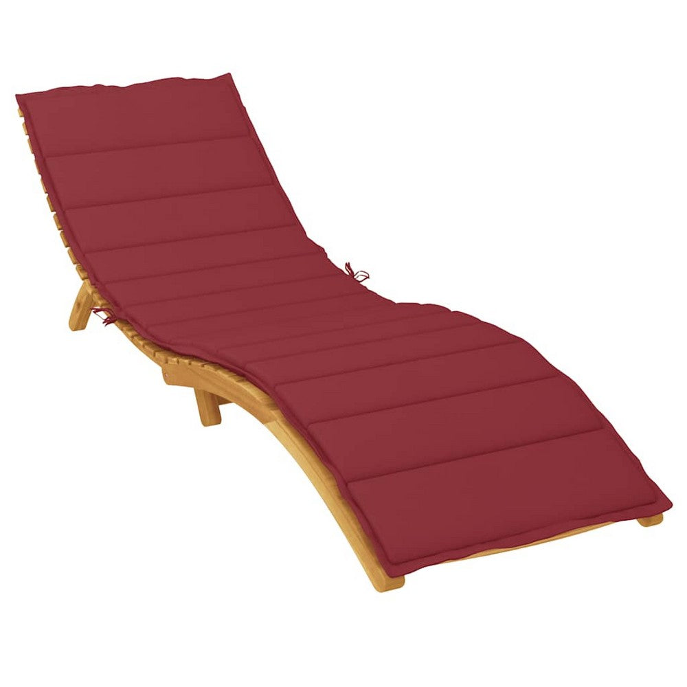 Sally Outdoor Sun-Lounger Cushion | Non-Slip Design | Red Oxford Fabric